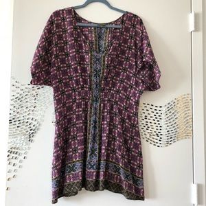 Pattern silk dress from Anthropologie